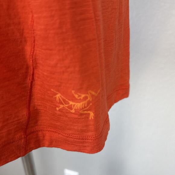 Arc'teryx Womens Lana Wool Crew Neck Tee Top Shirt Size L Orange Short Sleeve - Picture 3 of 10